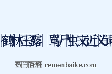 鹤林玉露·骂尸虫文近义词是什么意思的图片